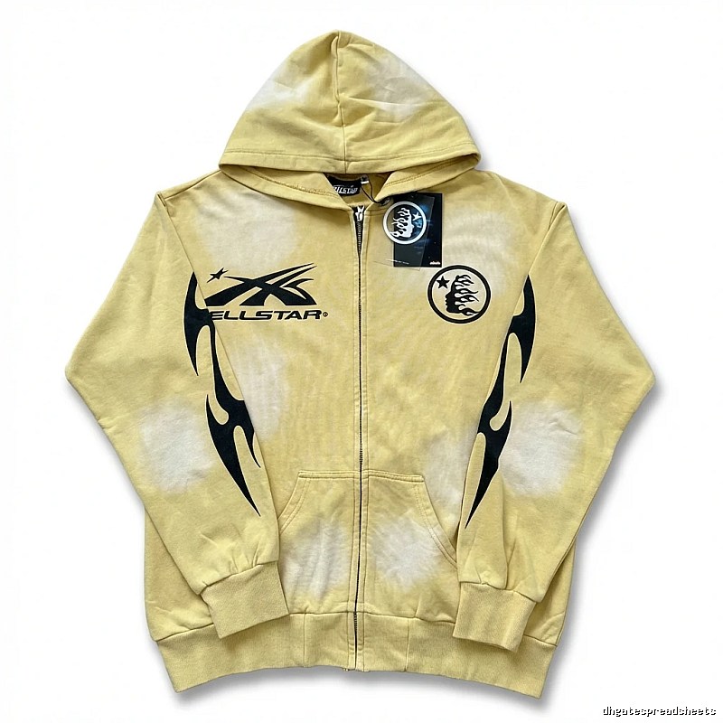 Hellstar Flame Wind Yellow Hoodie