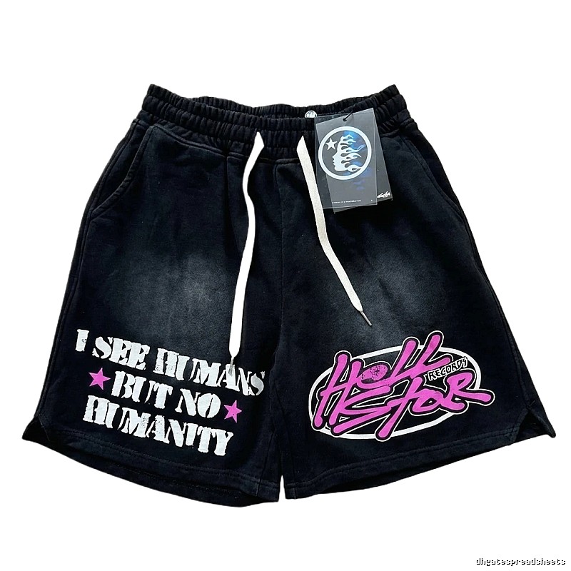 Hellstar graffiti-style black shorts