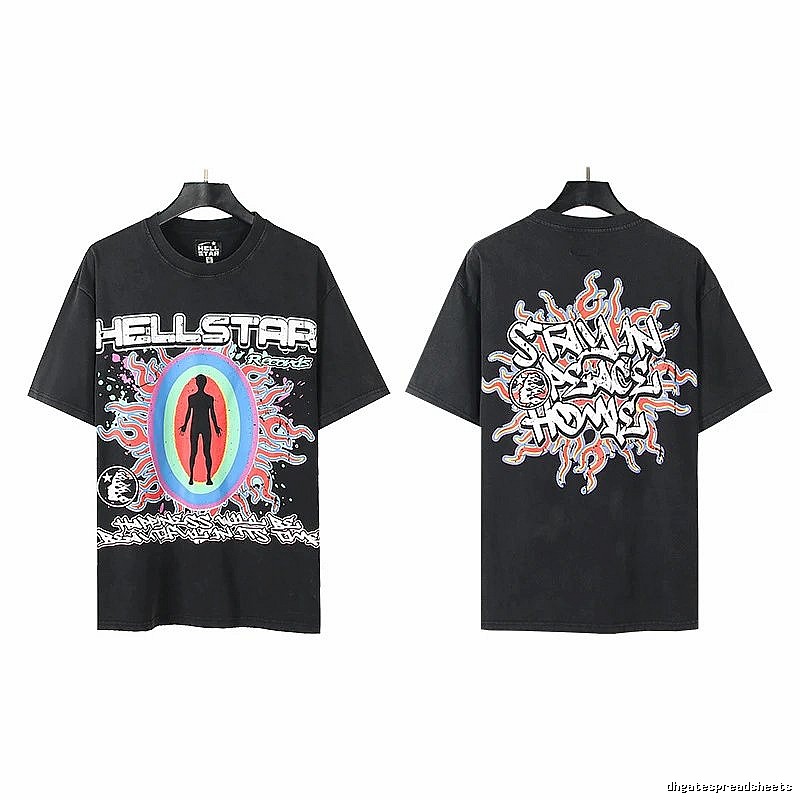 Hellstar Human Figure Print Street Style Black T-Shirt