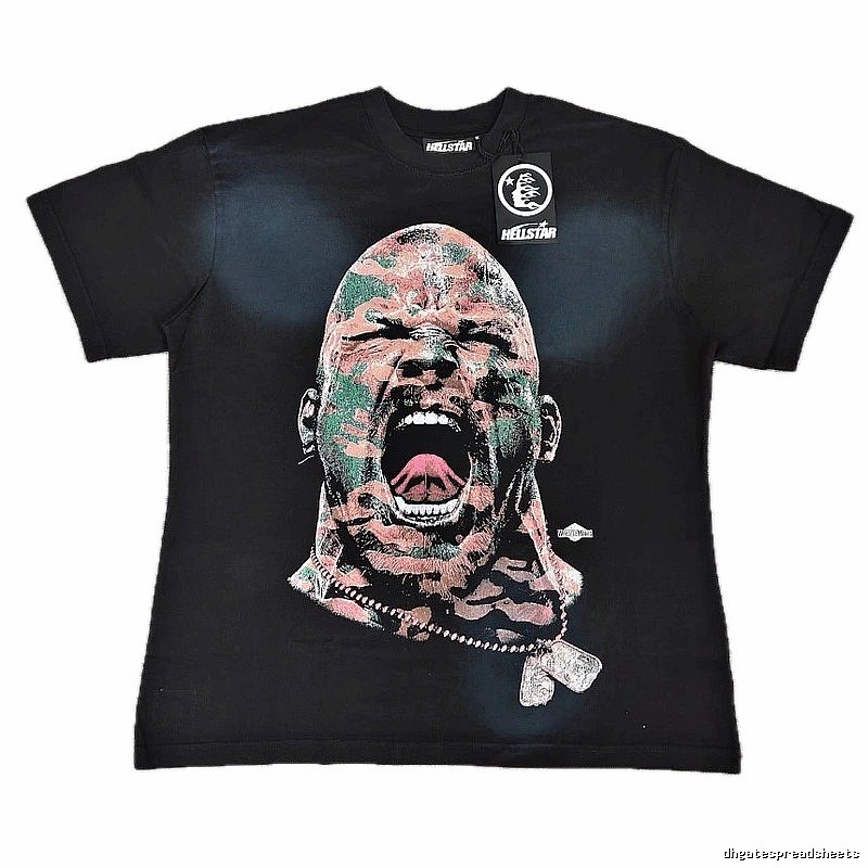 Hellstar Tyson Printed Street Style Black T-Shirt
