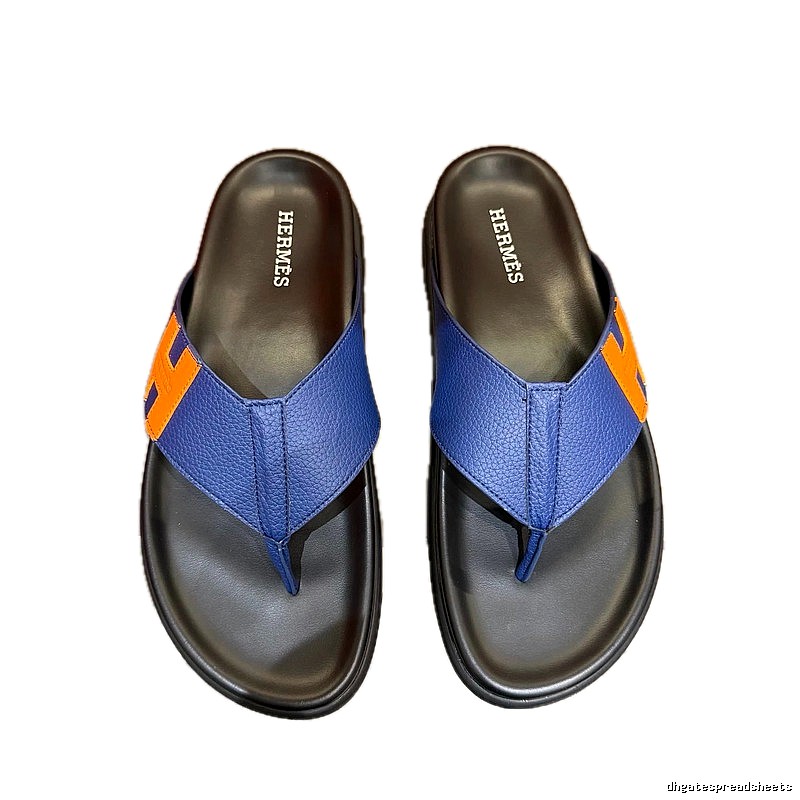 Hermès Casual Style Blue H-logo Flip-flops
