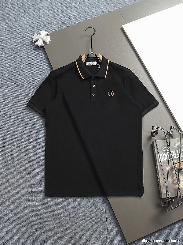 Hermès Classic Wind Black Polo Shirt
