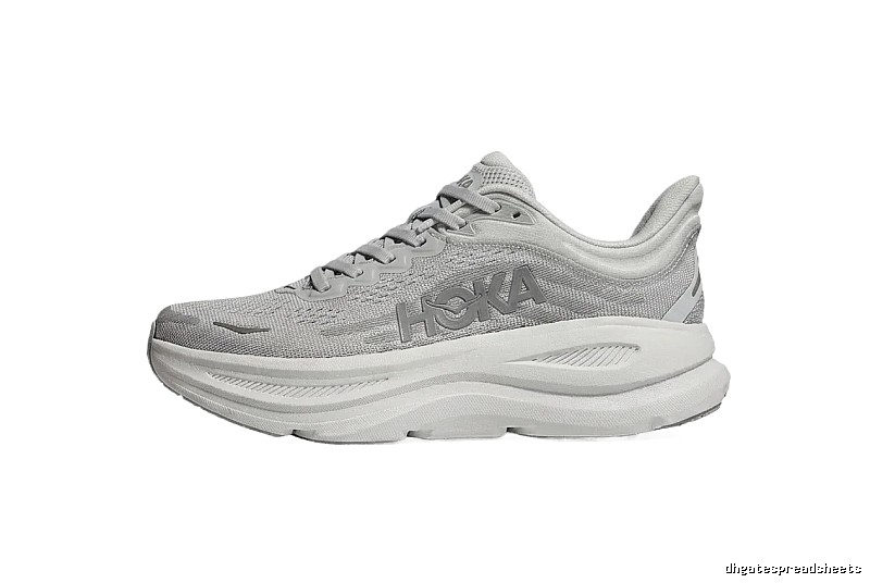 HOKA Trendy Gray-White Athletic Shoes