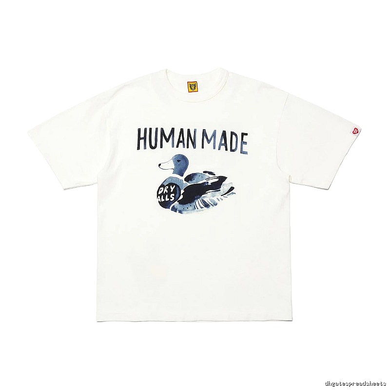 HUMAN MADE Duck Print Vintage Style Off-white Short Sleeve T-shirt