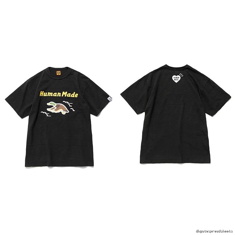 Human Made Gift Ready Heart logo T-shirt Black Green Human with Fresh Pattern