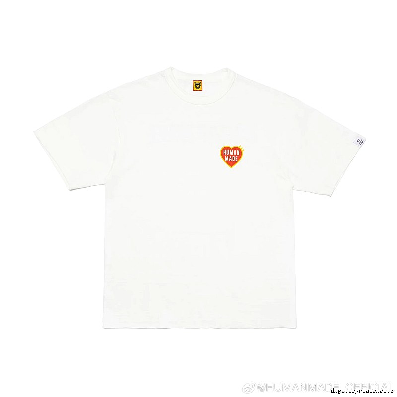 HUMAN MADE Heart Print Japanese Streetwear White T-Shirt
