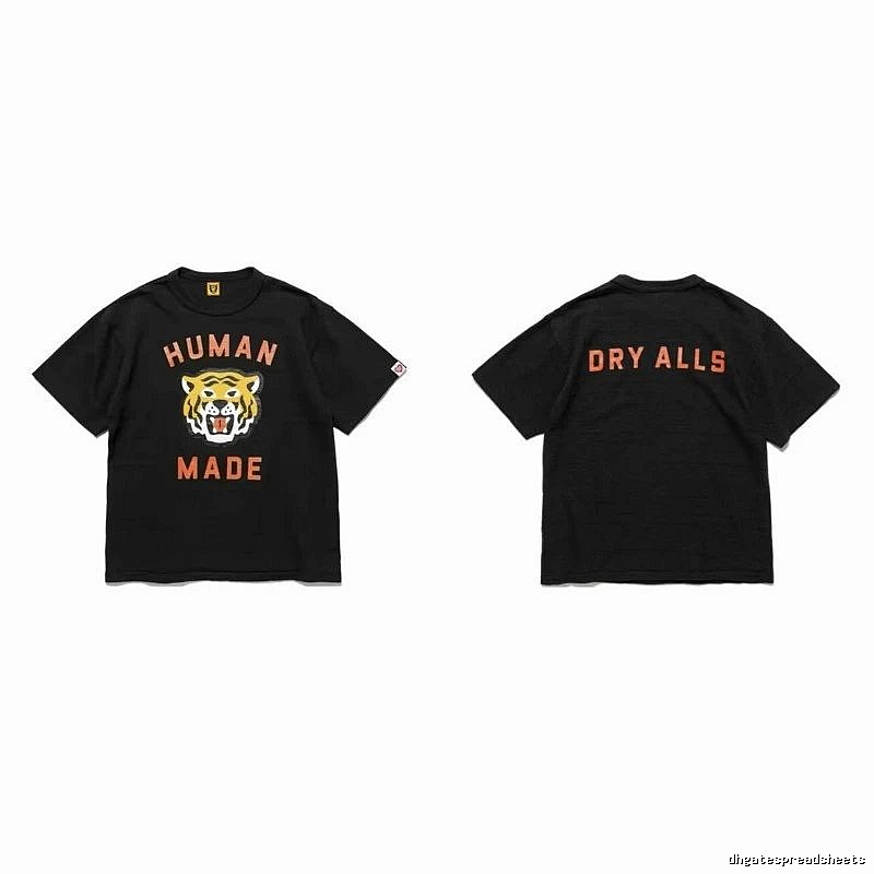 Human Made Premium Style Heart logo T-shirt Black Green Human for Resort Outfits
