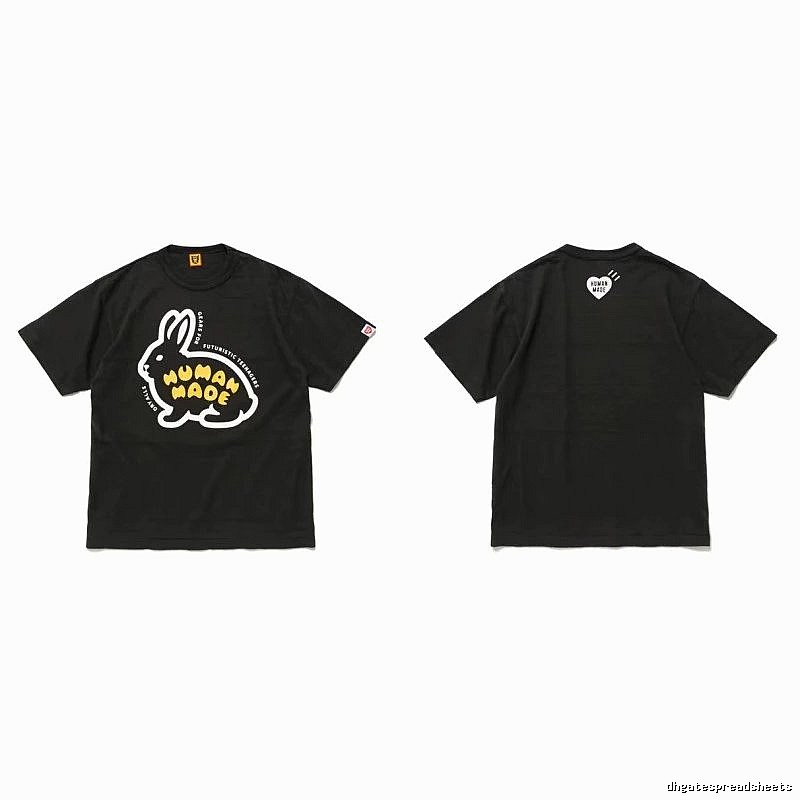 Human Made Streetwear Heart logo T-shirt Black Green Human with Practical Shape