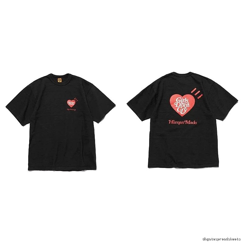 Human Made Summer Heart logo T-shirt Black Green Human with Bold Graphic