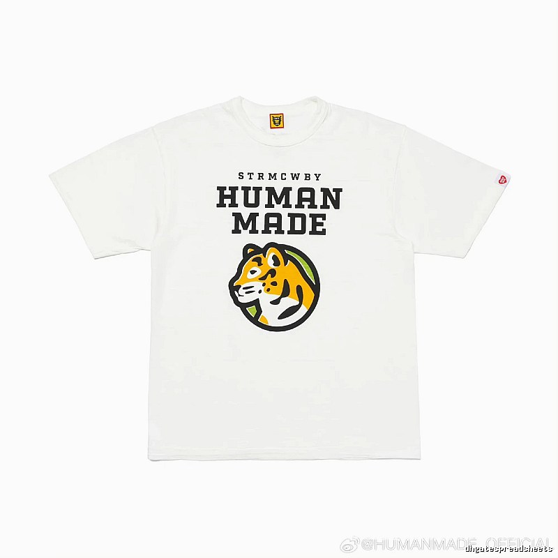 HUMAN MADE Tiger Head Print Japanese Streetwear White T-Shirt