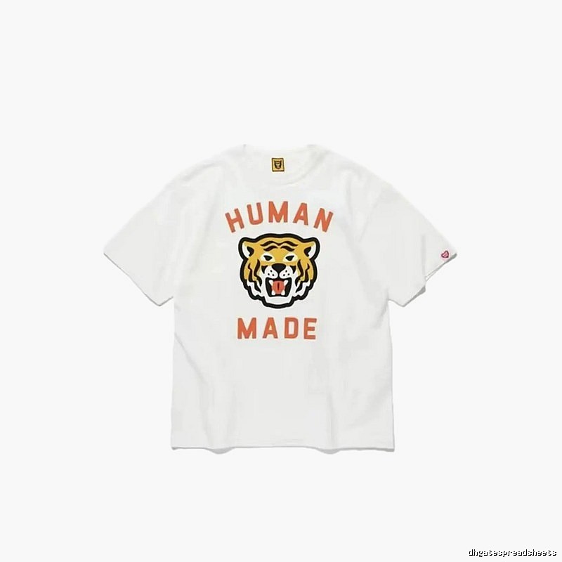 HUMAN MADE Tiger Head Vintage Japanese Style White Short-sleeve T-shirt