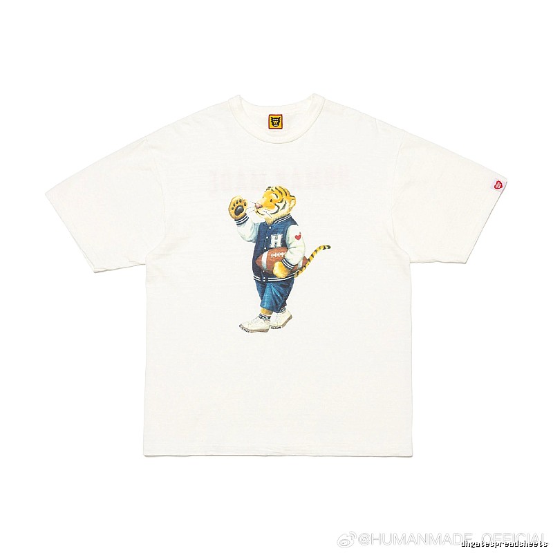 HUMAN MADE Tiger Print Vintage Style Off-White T-Shirt
