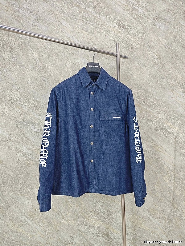 Indigo Blue Chrome Hearts Denim Overshirt - Resort Edit