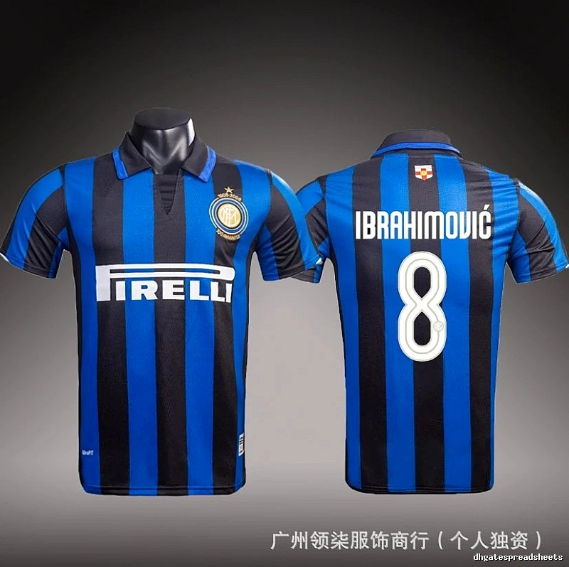 Inter Milan Patterned Brehme #3 soccer jersey Blue Black Striped with Polished Detail