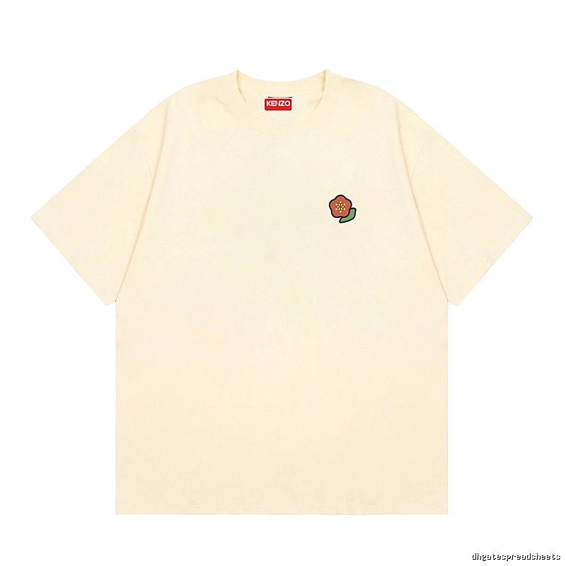 KENZO Embroidered Little Flower Casual Style Off-white T-shirt