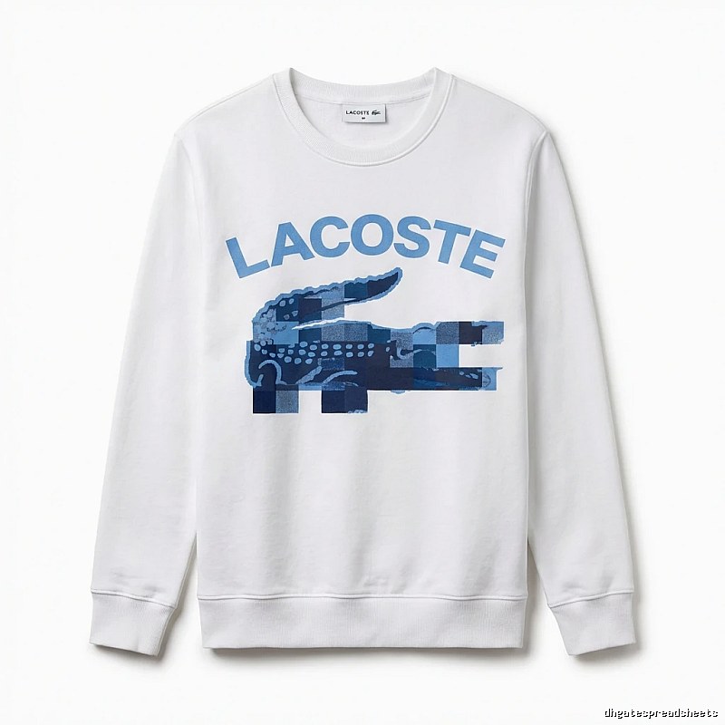 Lacoste Blue and White Contrast Fashion Sweatshirt