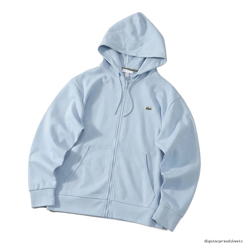 Lacoste simple style light blue hoodie