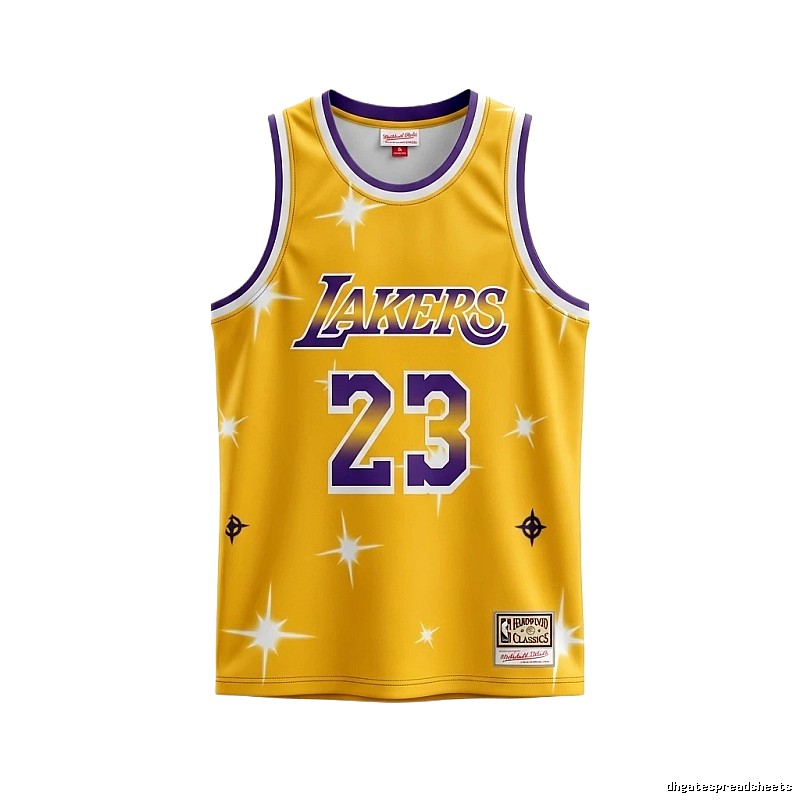 LBJ Lakers retro - style yellow jersey