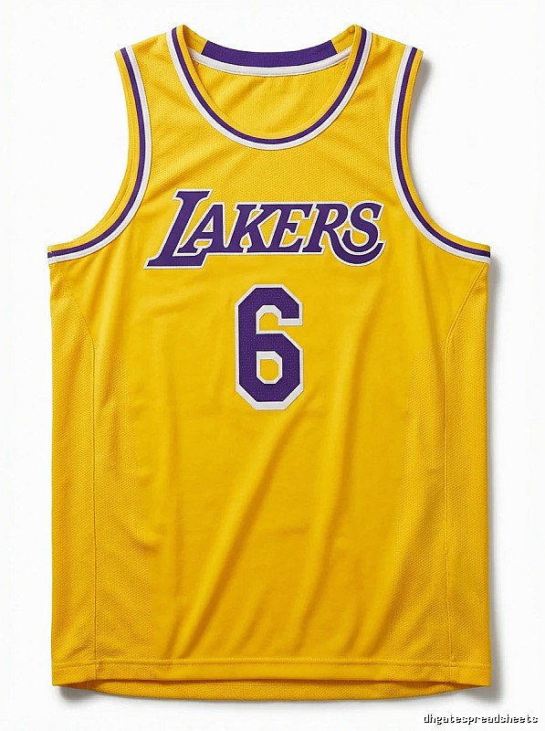 LBJ's No. 6 yellow jersey of the Lakers.