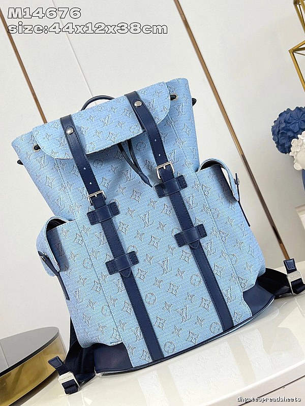 Light Blue Monogram Backpack Louis Vuitton Backpack for Streetwear Looks