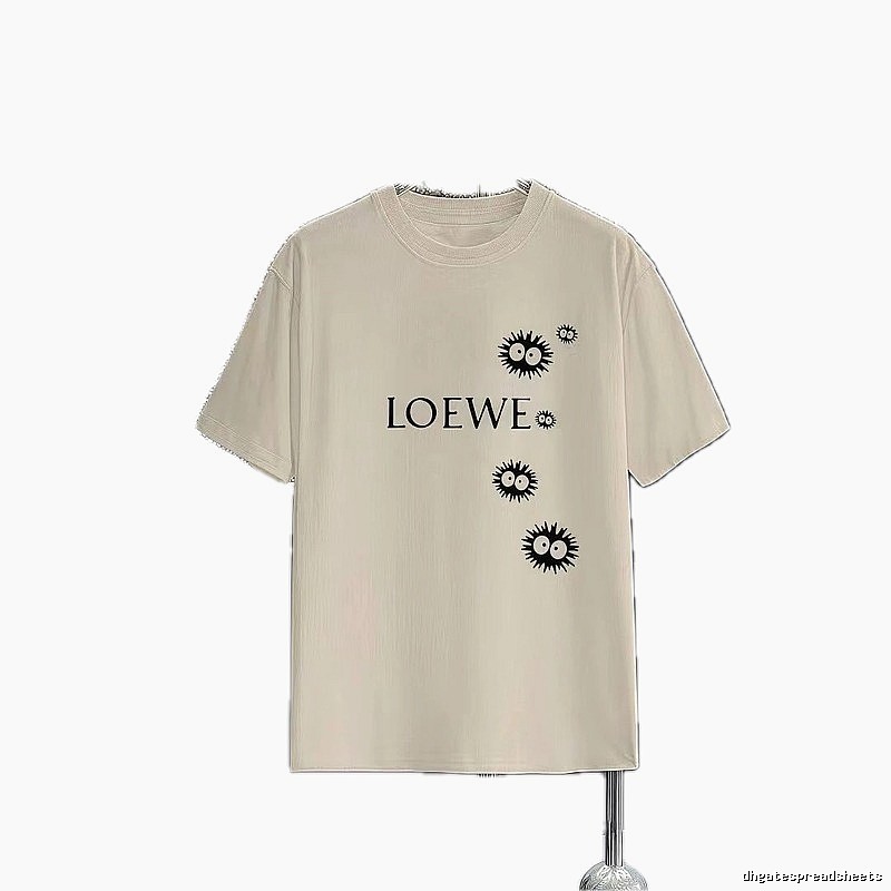 LOEWE x My Neighbor Totoro Collaboration Casual-style Beige Short-sleeve T-shirt