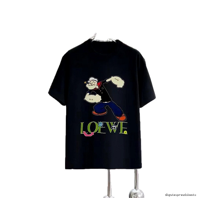 LOEWE x Popeye Co-branded Trendy Black Short-sleeve T-shirt
