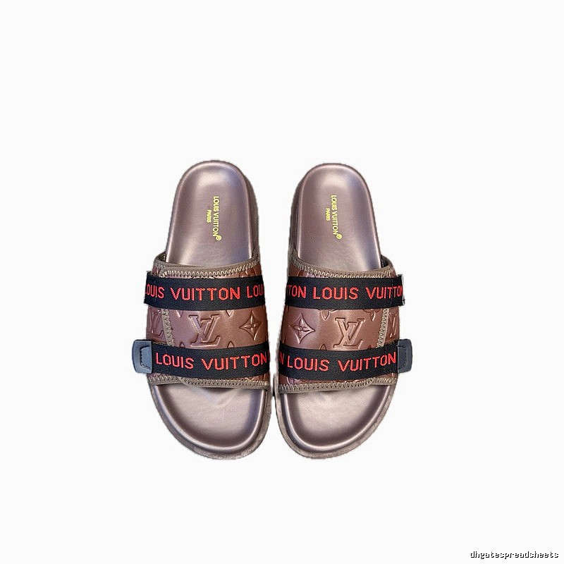 Louis Vuitton Classic Monogram Trendy Brown Slide Sandals