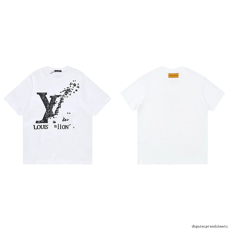 Louis Vuitton Dissolved Print Trendy Short Sleeve White T-Shirt