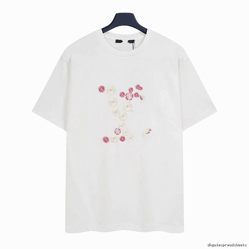 Louis Vuitton Floral Embroidered Casual White T-Shirt
