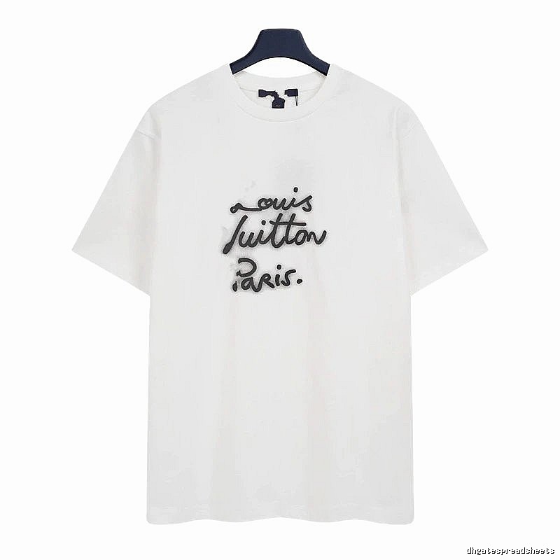 Louis Vuitton Graffiti Casual Style White T-Shirt