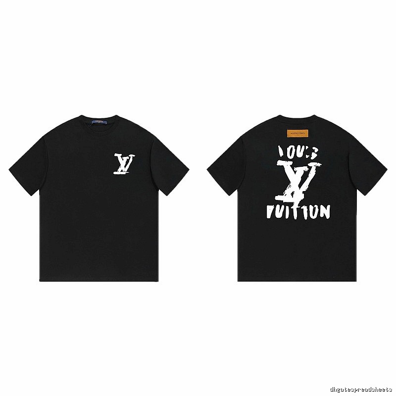 Louis Vuitton Graffiti Street Style Black Short Sleeve T-shirt