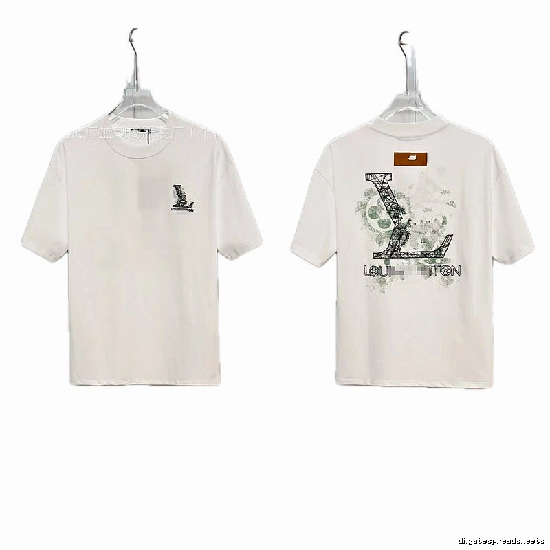 Louis Vuitton Large Print Trendy Style White T-Shirt