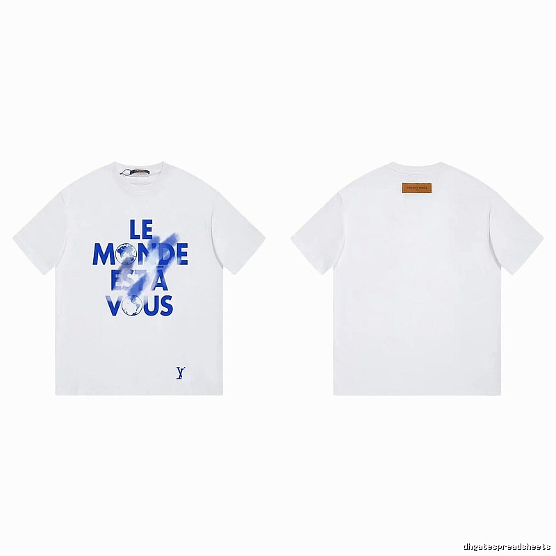 Louis Vuitton Letter Print Street Style White T-Shirt