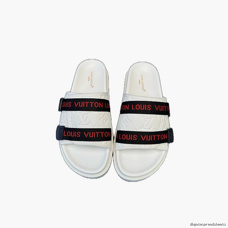 Louis Vuitton Monogram Light Luxury Street Style White Slippers
