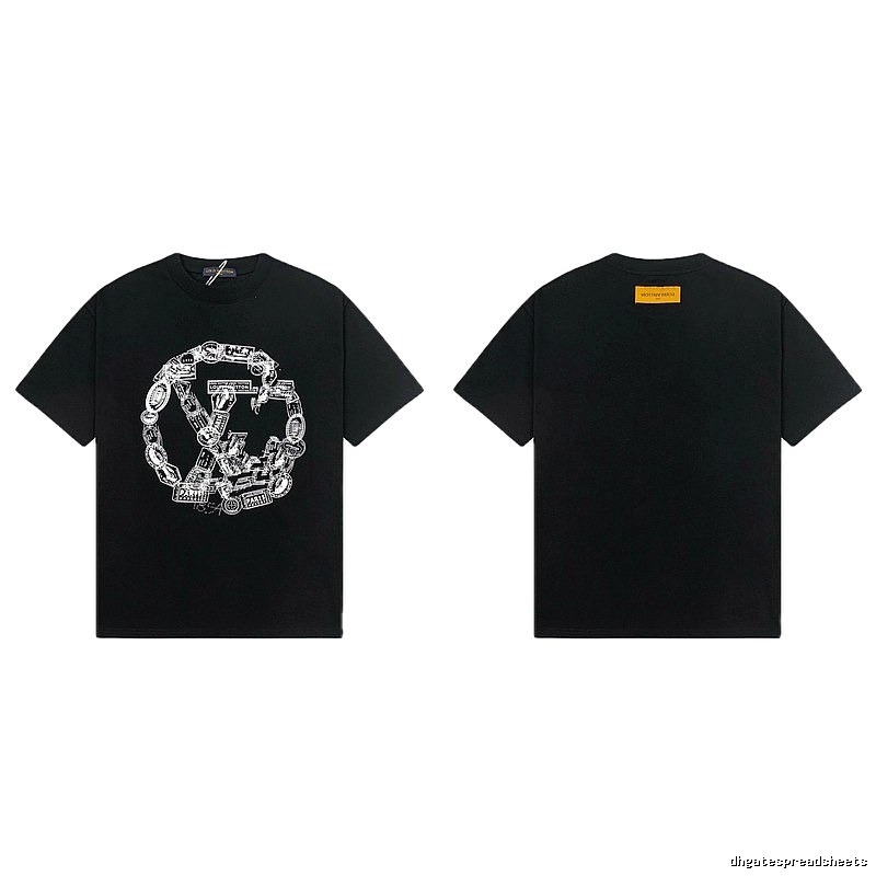 Louis Vuitton Printed Trendy Style Black Short-sleeve T-shirt