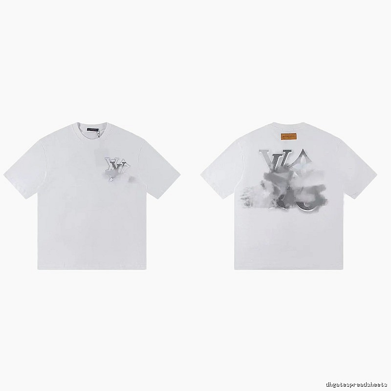 Louis Vuitton Trendy Ink-wash Blended White T-Shirt