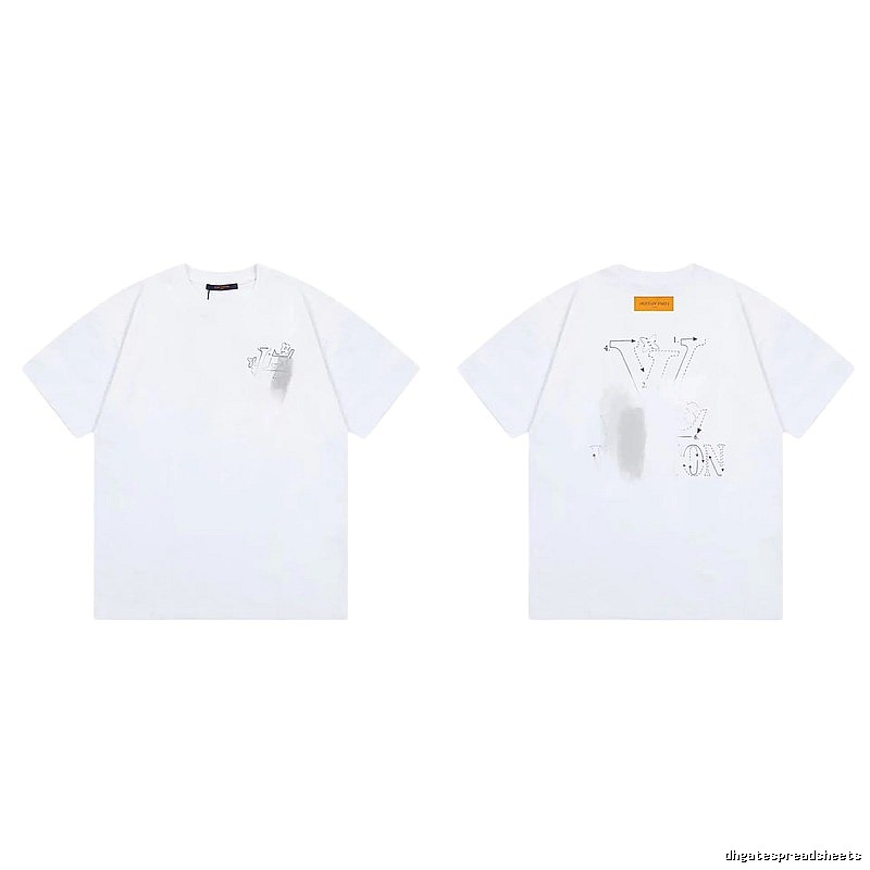 Louis Vuitton Trendy Line-drawing Style White Short-sleeve T-shirt