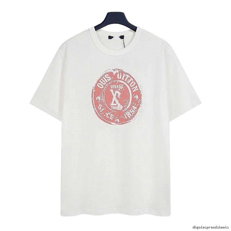 Louis Vuitton Vintage-style White T-Shirt with Stamp