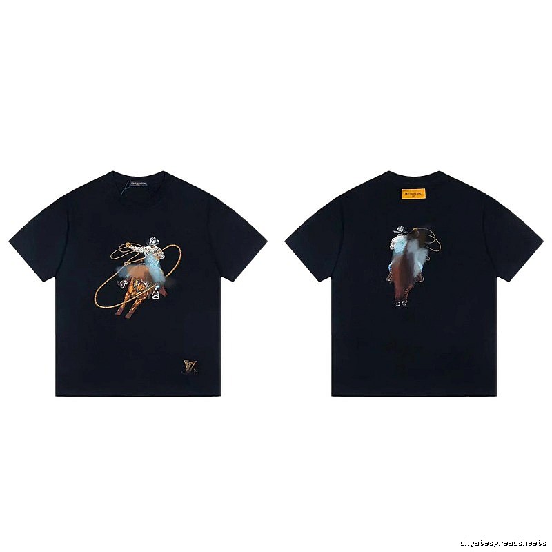 Louis Vuitton Western Cowboy Vintage Style Black T-Shirt