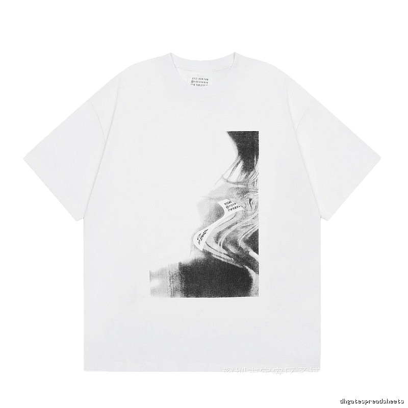 Maison Margiela Abstract Ink-wash Style White Short-sleeve T-shirt