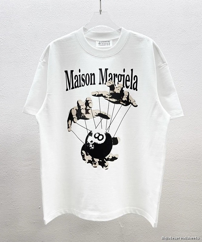 Maison Margiela Black 8 Print Street Style White T-Shirt