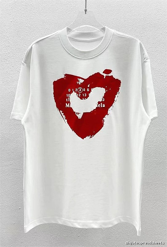 Maison Margiela Number & Heart Street Style White T-Shirt