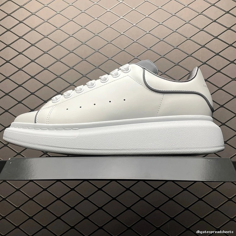 McQueen Oversized Sneakers in White and Black, Finished with Raised Sole Edge