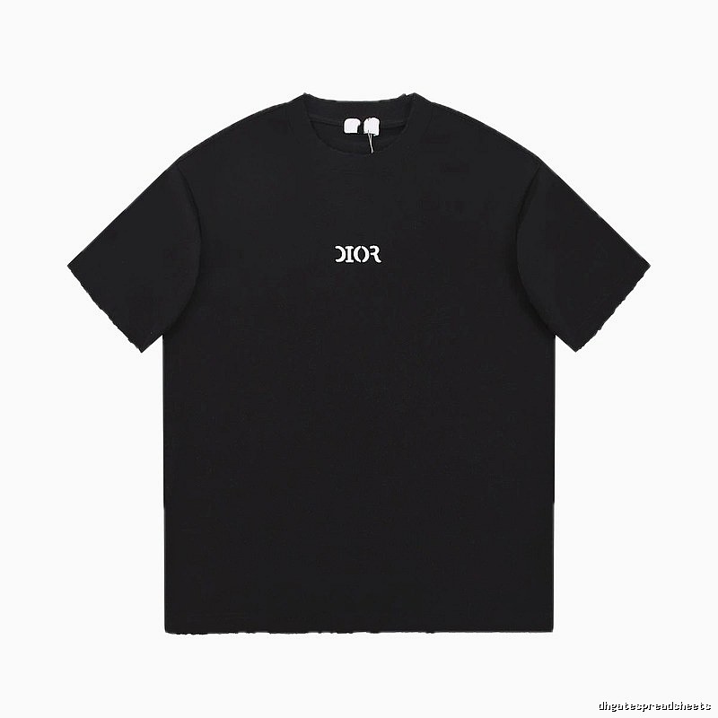 Minimalist Black Short-sleeve T-shirt with Dior Lettering