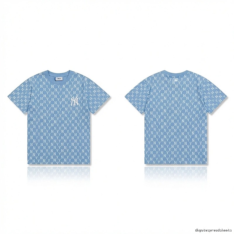 MLB full - print style light blue T - shirt
