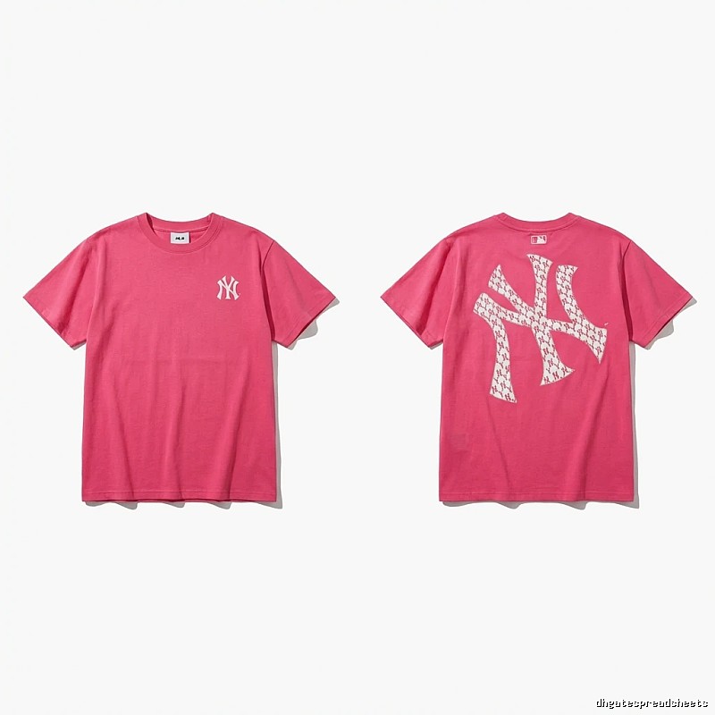 MLB Trendy Brand Print Style Rose Red T-shirt
