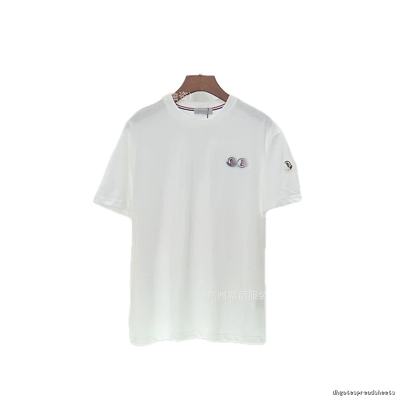 Moncler Badge Casual Style White T-Shirt