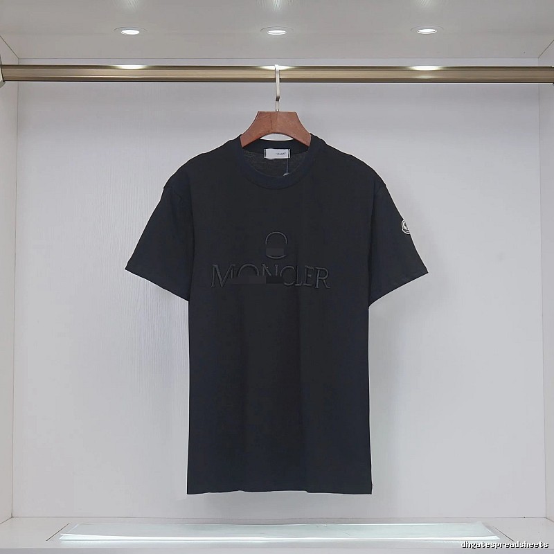 Moncler Embroidered Minimalist Style Black T-Shirt