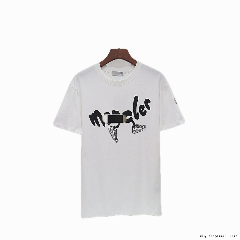 Moncler Graffiti Collection Casual Style White T-Shirt
