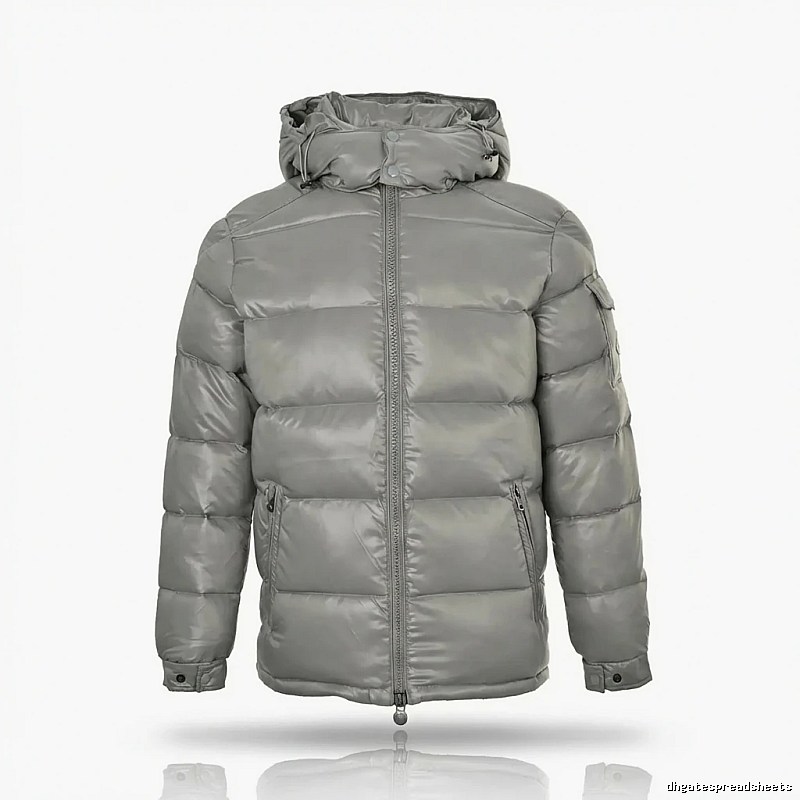 Moncler hooded fashionable grey down jacket